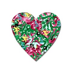 Floral-diamonte Heart Magnet