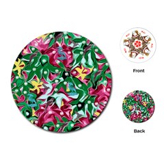 Floral-diamonte Playing Cards Single Design (Round)