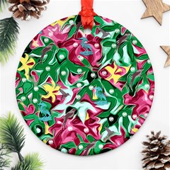 Floral-diamonte Round Ornament (Two Sides)