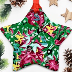 Floral-diamonte Star Ornament (Two Sides)