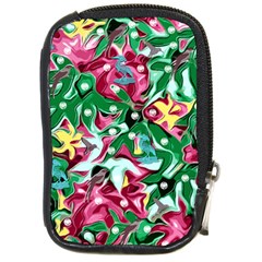 Floral-diamonte Compact Camera Leather Case