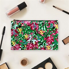 Floral-diamonte Cosmetic Bag (Medium)