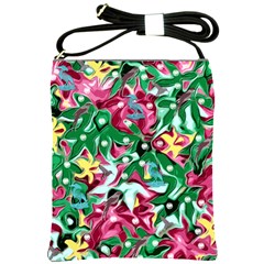 Floral-diamonte Shoulder Sling Bag