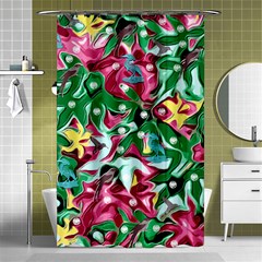 Floral-diamonte Shower Curtain 48  x 72  (Small) 