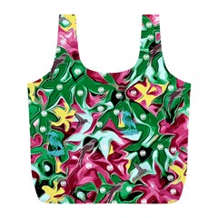 Floral-diamonte Full Print Recycle Bag (L)