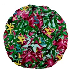 Floral-diamonte Large 18  Premium Flano Round Cushions