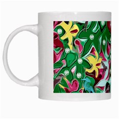 Floral-diamonte White Mugs by PollyParadise