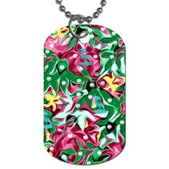 Floral-diamonte Dog Tag (one Side) by PollyParadise