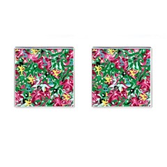 Floral-diamonte Cufflinks (square) by PollyParadise