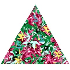 Floral-diamonte Wooden Puzzle Triangle