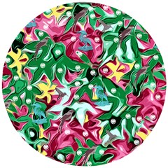 Floral-diamonte Wooden Puzzle Round