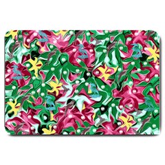 Floral-diamonte Large Doormat  by PollyParadise