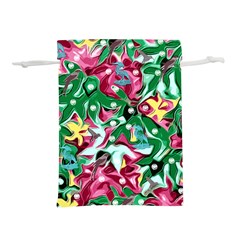 Floral-diamonte Lightweight Drawstring Pouch (M)