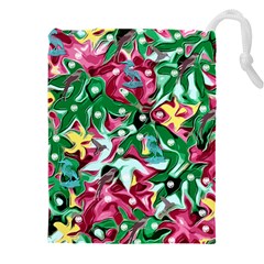 Floral-diamonte Drawstring Pouch (4XL)