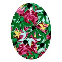 Floral-abstract Oval Ornament (two Sides) by PollyParadise