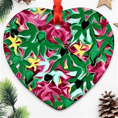 Floral-abstract Heart Ornament (two Sides)