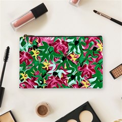 Floral-abstract Cosmetic Bag (medium) by PollyParadise