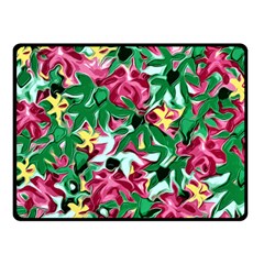 Floral-abstract Double Sided Fleece Blanket (small)  by PollyParadise