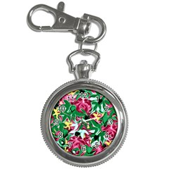 Floral-abstract Key Chain Watches by PollyParadise