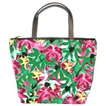 Floral-Abstract Bucket Bag Front