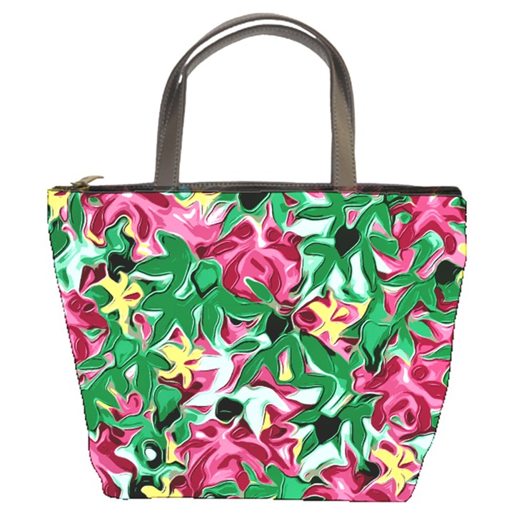 Floral-Abstract Bucket Bag