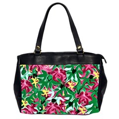 Floral-abstract Oversize Office Handbag (2 Sides) by PollyParadise