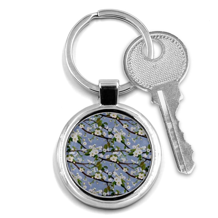 Pear Branch With Flowers Key Chain (Round)