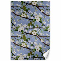 Pear Branch With Flowers Canvas 24  X 36  by SychEva