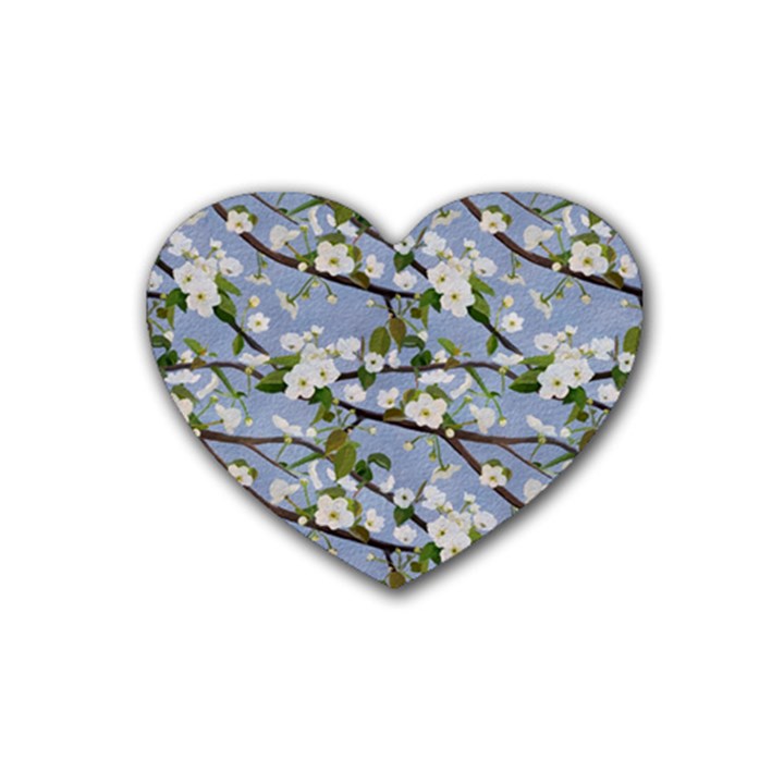 Pear Branch With Flowers Heart Coaster (4 pack) 