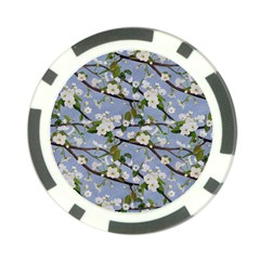 Pear Branch With Flowers Poker Chip Card Guard by SychEva