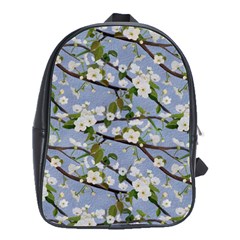 Pear Branch With Flowers School Bag (large) by SychEva