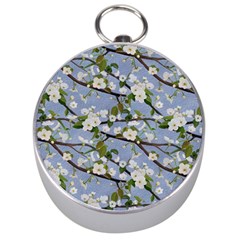 Pear Branch With Flowers Silver Compasses by SychEva