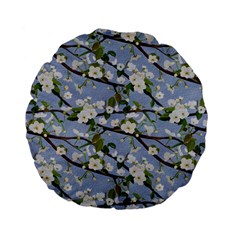 Pear Branch With Flowers Standard 15  Premium Flano Round Cushions by SychEva