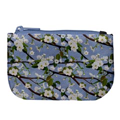 Pear Branch With Flowers Large Coin Purse by SychEva