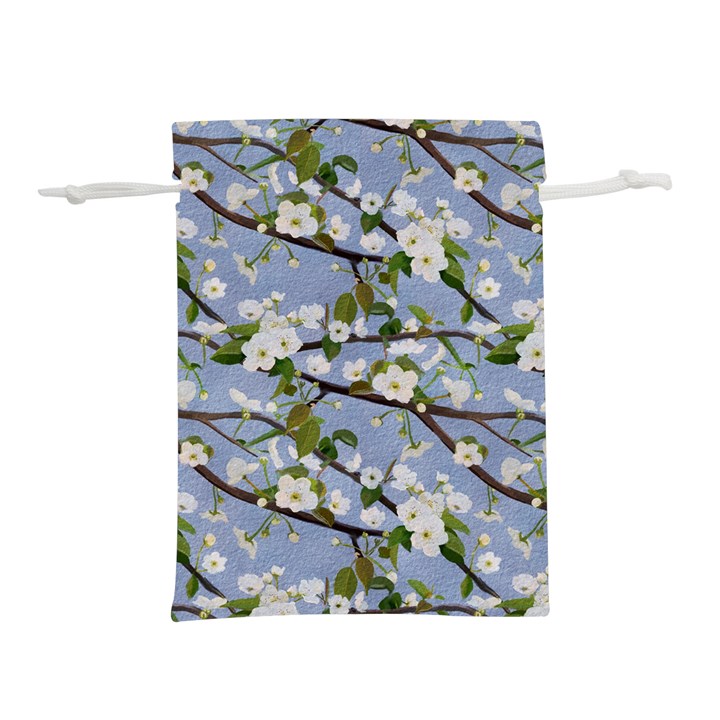 Pear Branch With Flowers Lightweight Drawstring Pouch (L)