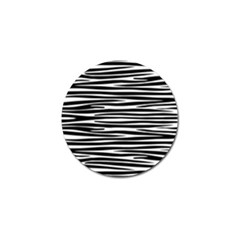 Zebra Stripes, Black And White Asymmetric Lines, Wildlife Pattern Golf Ball Marker (10 Pack) by Casemiro