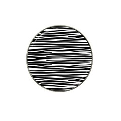 Zebra Stripes, Black And White Asymmetric Lines, Wildlife Pattern Hat Clip Ball Marker by Casemiro