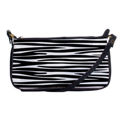 Zebra Stripes, Black And White Asymmetric Lines, Wildlife Pattern Shoulder Clutch Bag by Casemiro