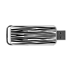 Zebra Stripes, Black And White Asymmetric Lines, Wildlife Pattern Portable Usb Flash (one Side) by Casemiro