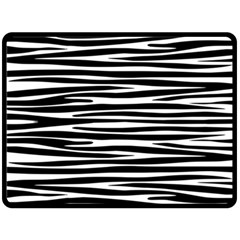 Zebra Stripes, Black And White Asymmetric Lines, Wildlife Pattern Double Sided Fleece Blanket (large)  by Casemiro