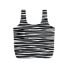 Zebra Stripes, Black And White Asymmetric Lines, Wildlife Pattern Full Print Recycle Bag (s) by Casemiro