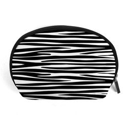 Zebra Stripes, Black And White Asymmetric Lines, Wildlife Pattern Accessory Pouch (large) by Casemiro