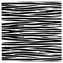 Zebra Stripes, Black And White Asymmetric Lines, Wildlife Pattern Wooden Puzzle Square