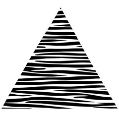 Zebra Stripes, Black And White Asymmetric Lines, Wildlife Pattern Wooden Puzzle Triangle by Casemiro