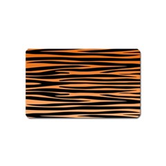 Tiger Stripes, Black And Orange, Asymmetric Lines, Wildlife Pattern Magnet (name Card) by Casemiro