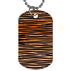 Tiger Stripes, Black And Orange, Asymmetric Lines, Wildlife Pattern Dog Tag (one Side) by Casemiro