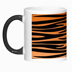 Tiger Stripes, Black And Orange, Asymmetric Lines, Wildlife Pattern Morph Mugs