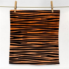 Tiger Stripes, Black And Orange, Asymmetric Lines, Wildlife Pattern Face Towel by Casemiro