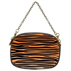 Tiger Stripes, Black And Orange, Asymmetric Lines, Wildlife Pattern Chain Purse (one Side) by Casemiro