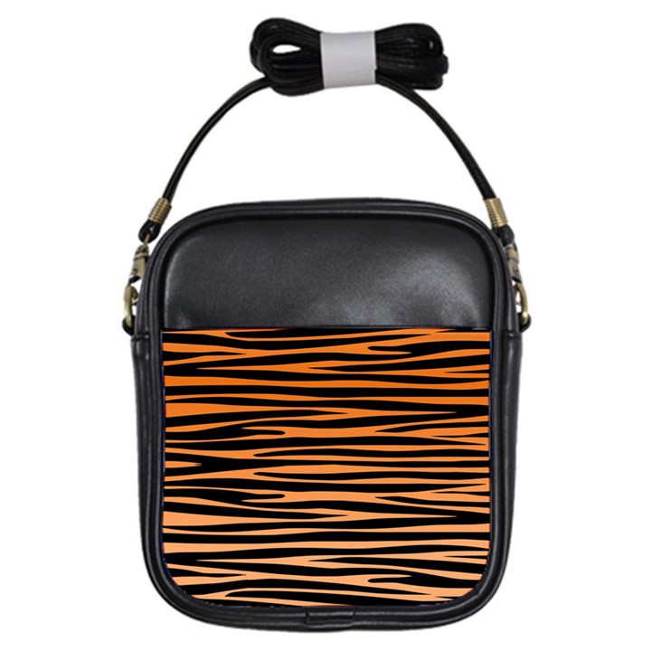 Tiger stripes, black and orange, asymmetric lines, wildlife pattern Girls Sling Bag